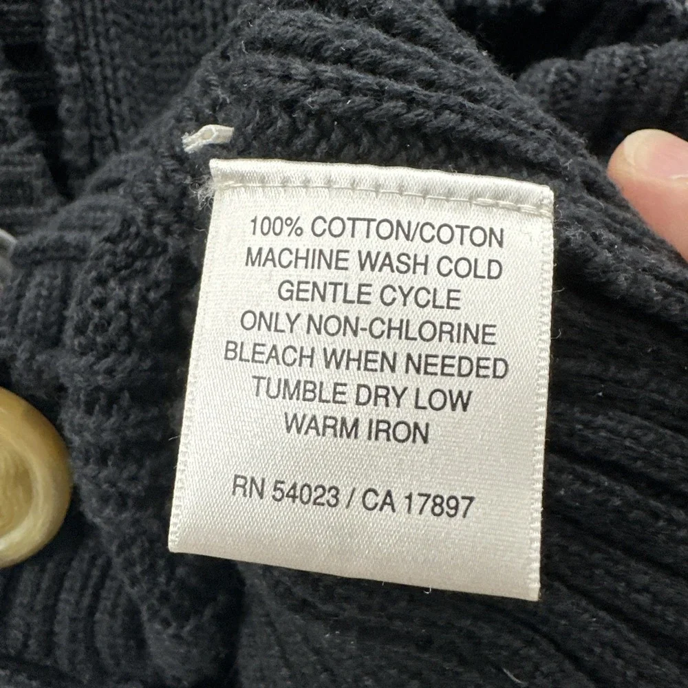 Y2K Old Navy Cable Knit Cardigan Sweater Black Retro‎ Preppy Academia Women's XS